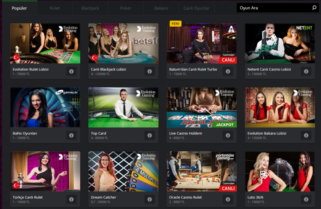 Bets10 Canlı Casino Para Kazanma