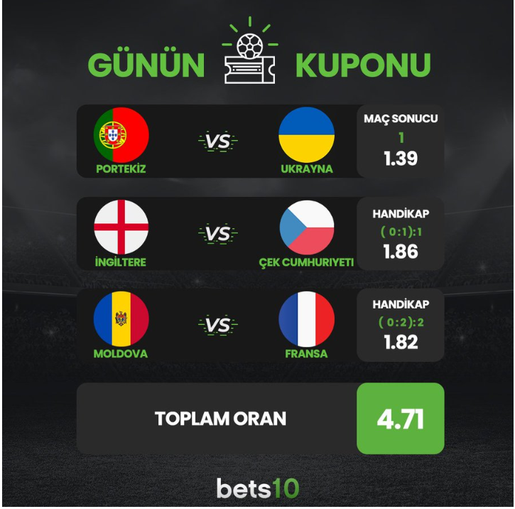 Bets10 Günün Kuponu